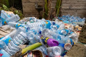 Discarded plastic bottles