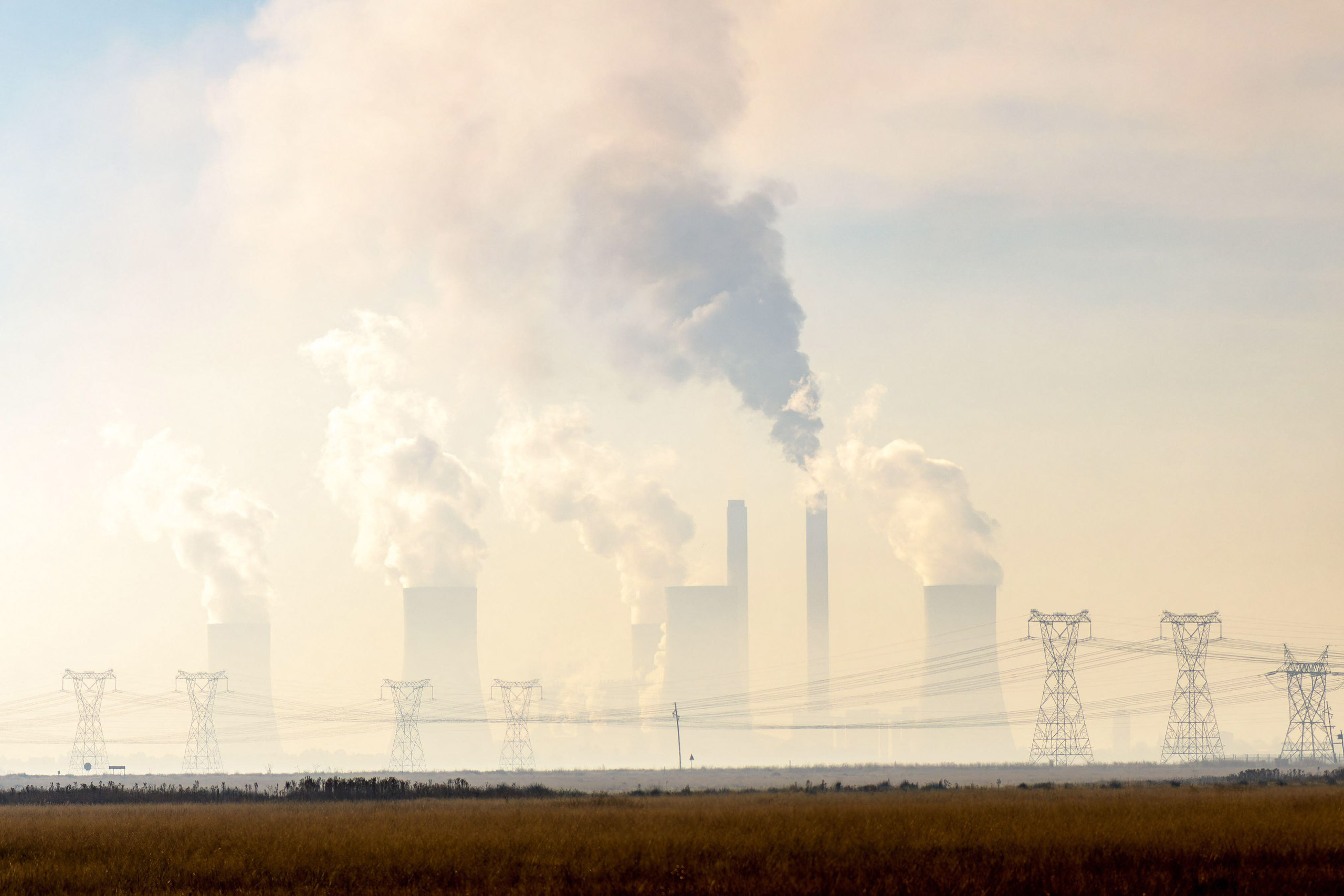 power station with heavy pollution