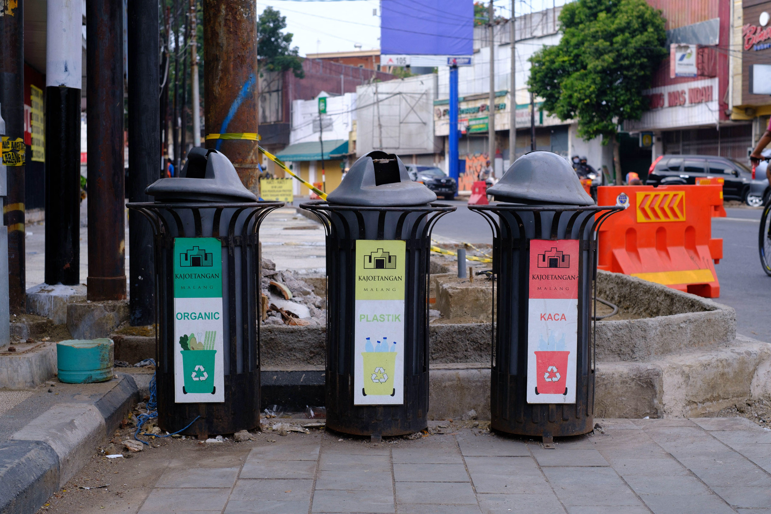 Public recycling bins