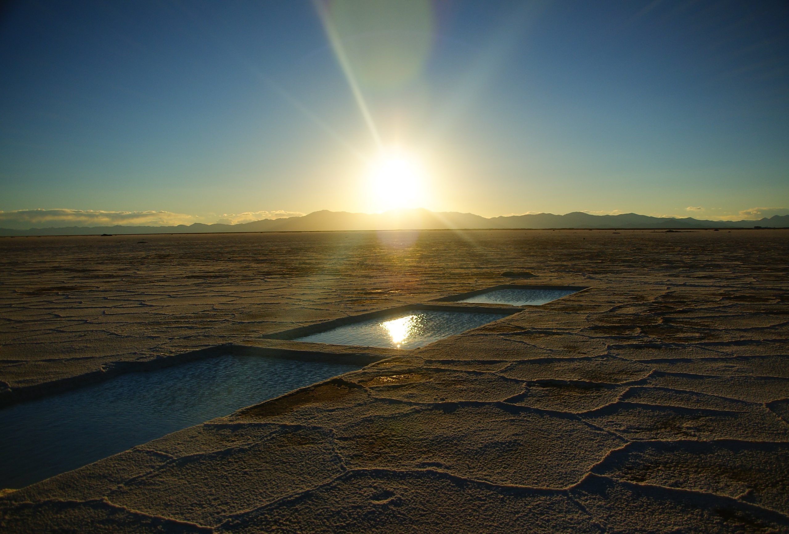 salt flat evaporation pools