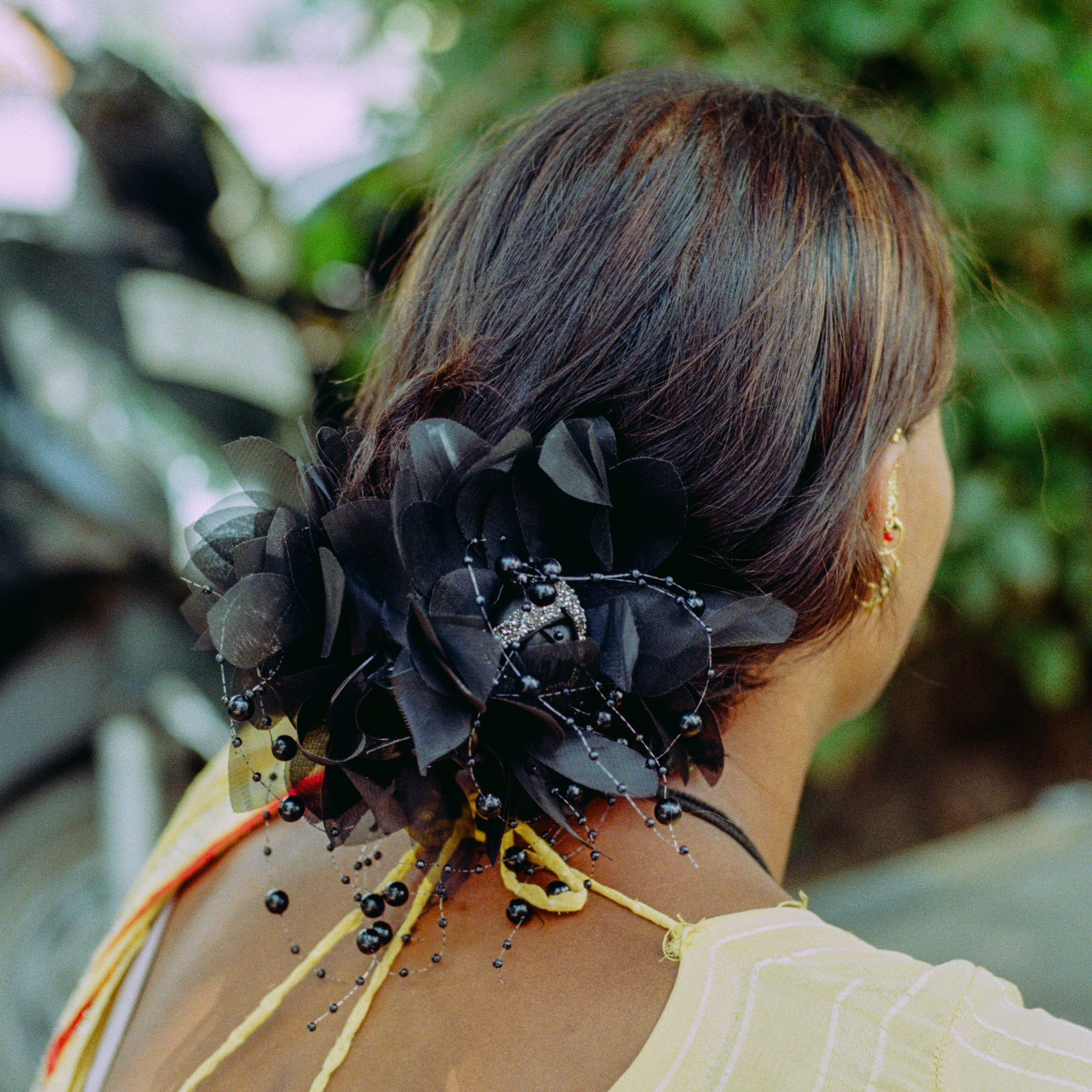back of woman's head