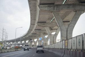 lifted railway line under construction