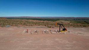 heavy equipment near oil extraction well