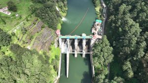 hydropower dam across green river