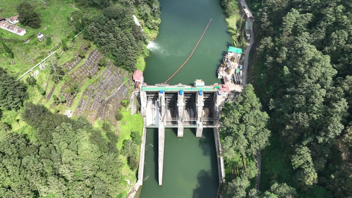 hydropower dam across green river