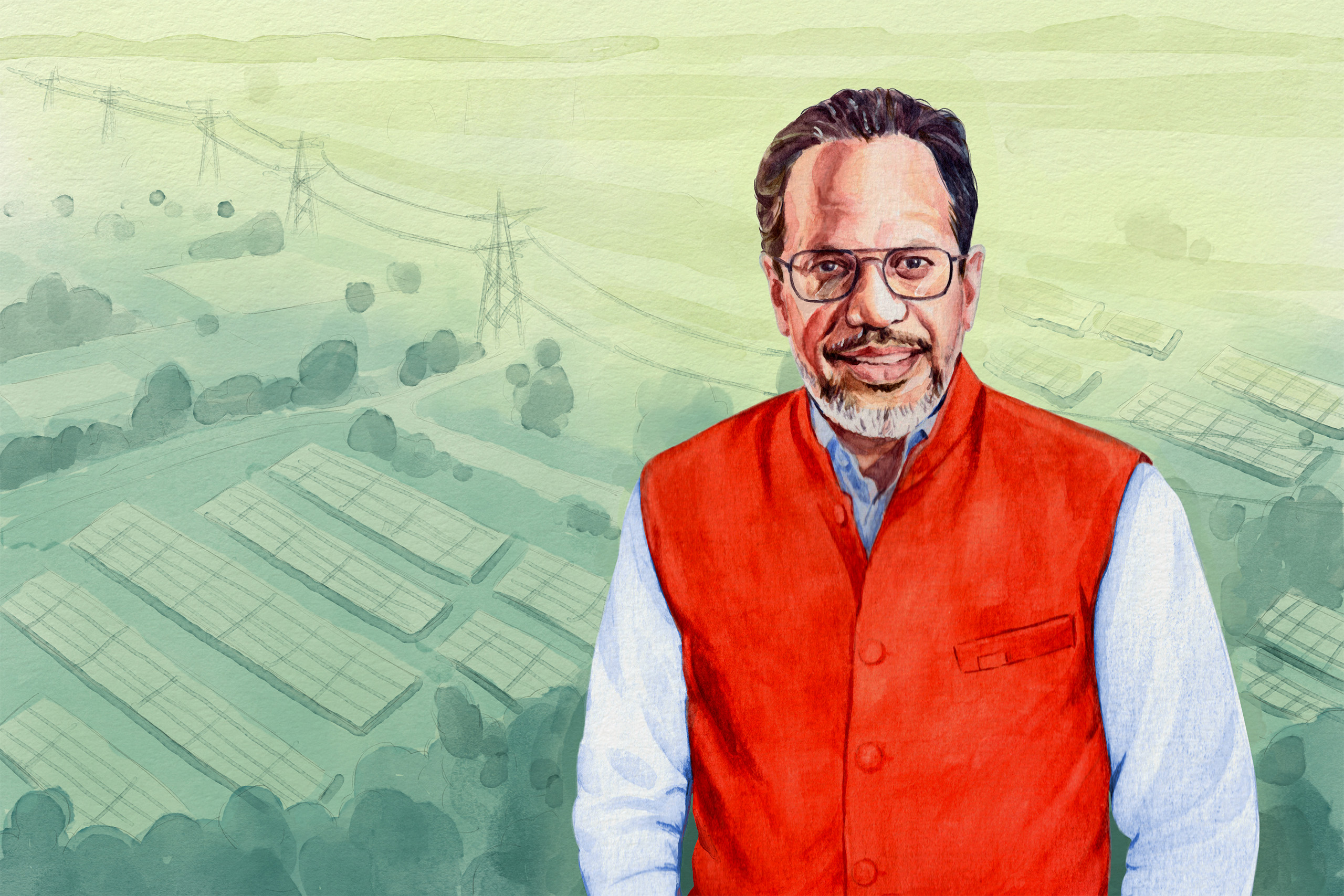 <p>Arunabha Ghosh (Illustration: <span draggable="true"><a href="https://www.instagram.com/sketchplore" target="_blank" rel="noopener noreferrer">Vipin Sketchplore</a></span> / Dialogue Earth. Source photo: Emotive Lens / CEEW)</p>