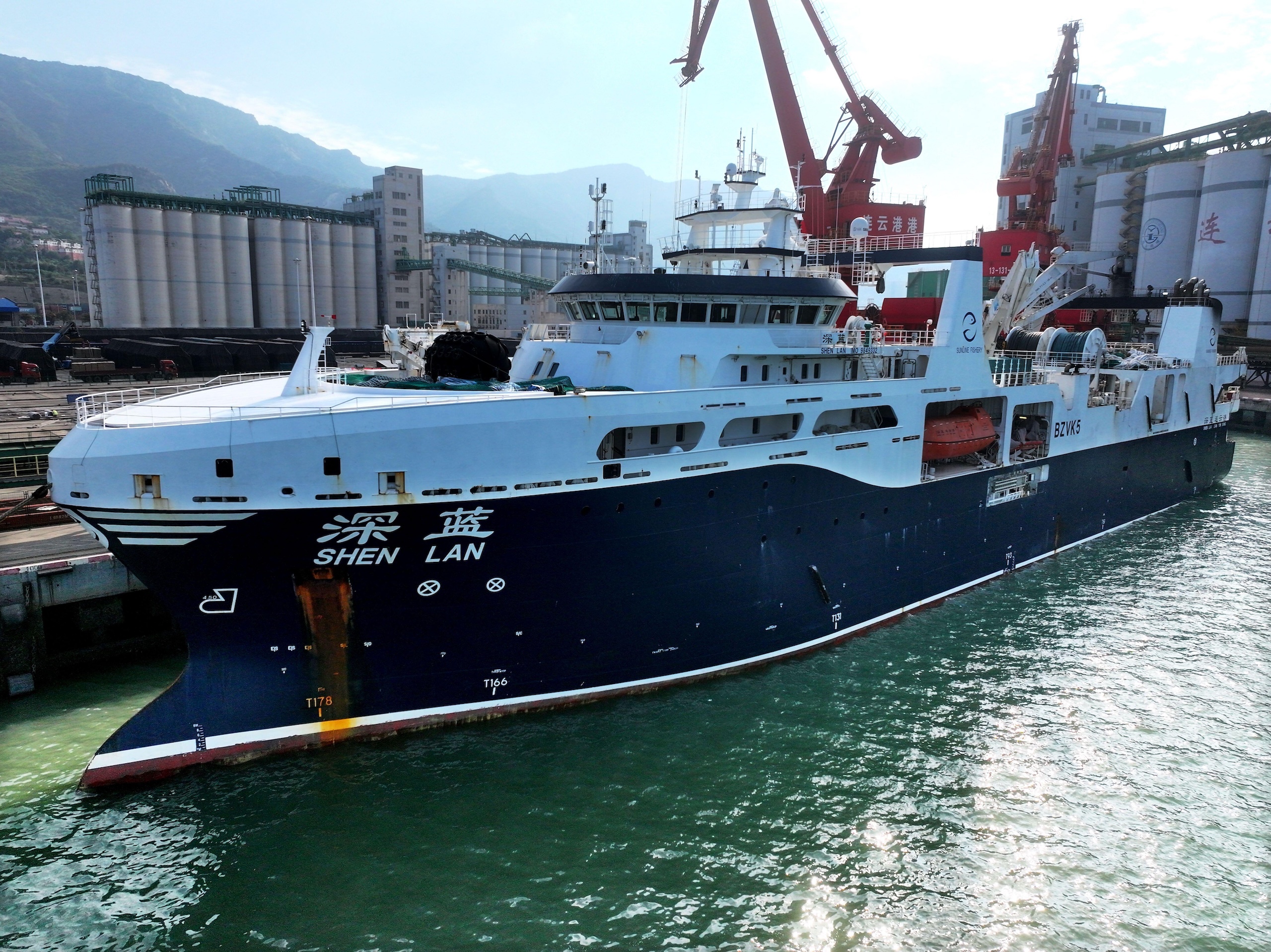 A fishing vessel at a port