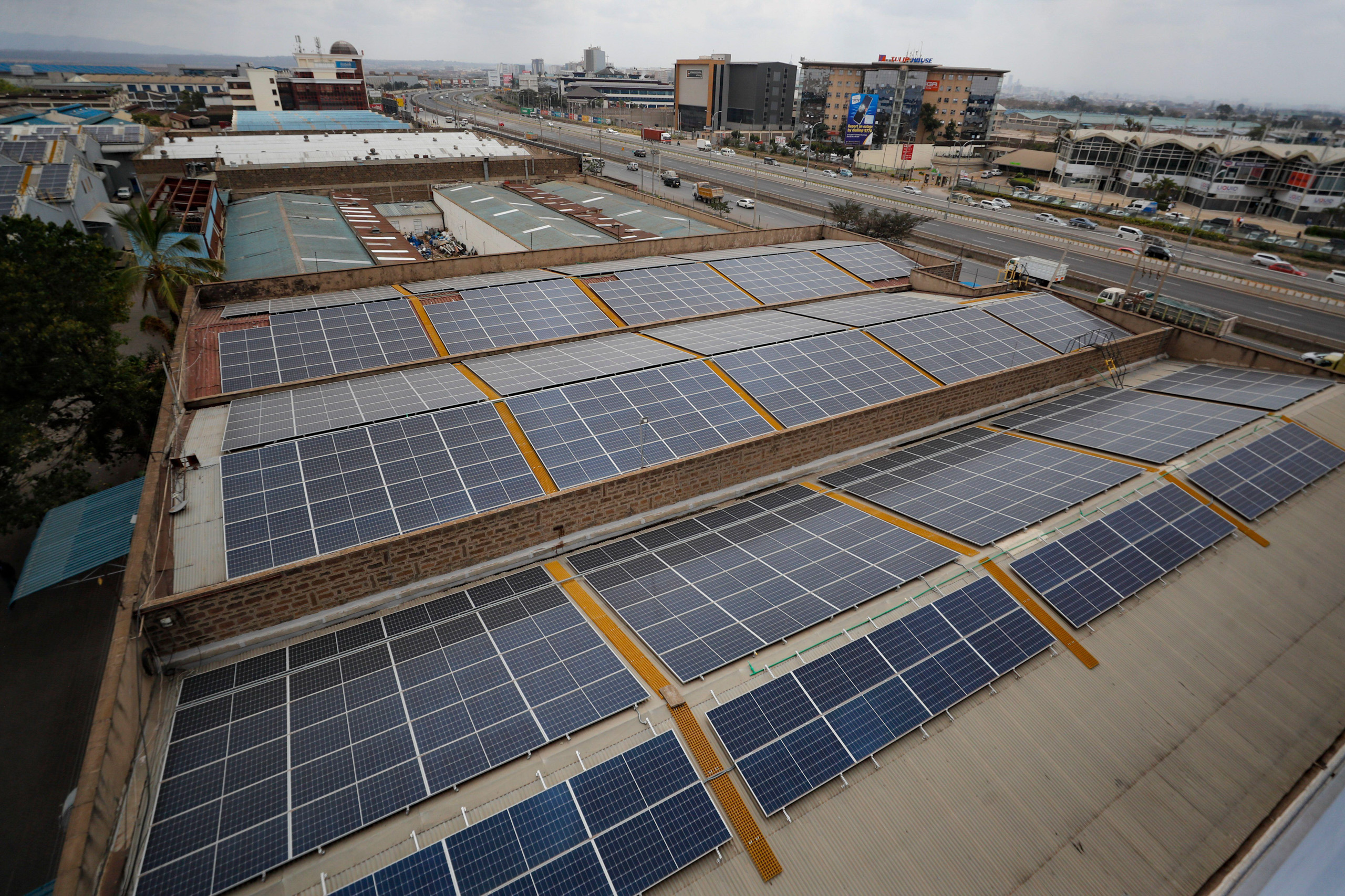 Solar panels on roof