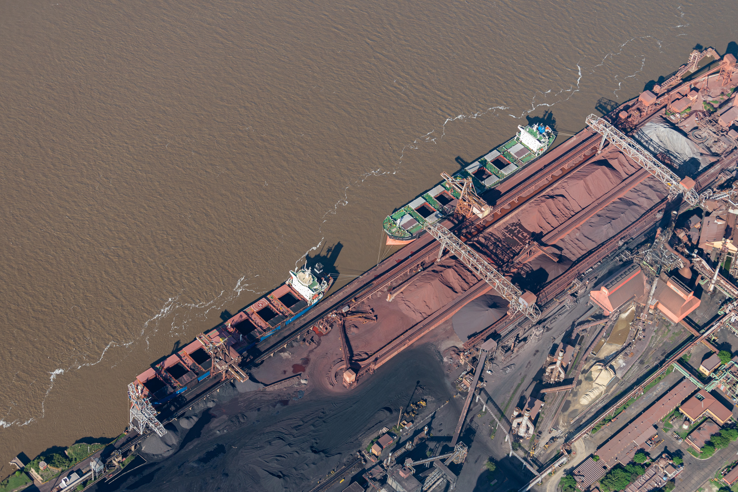 cargo vessels on river