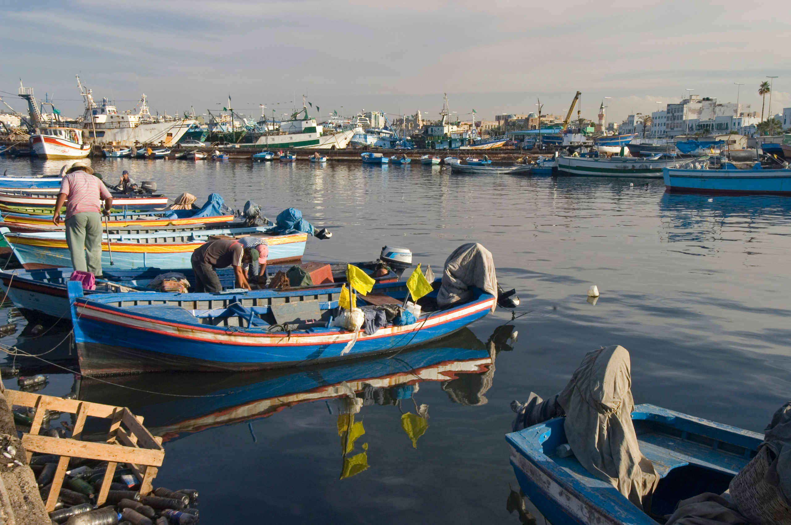 small boats in harbour