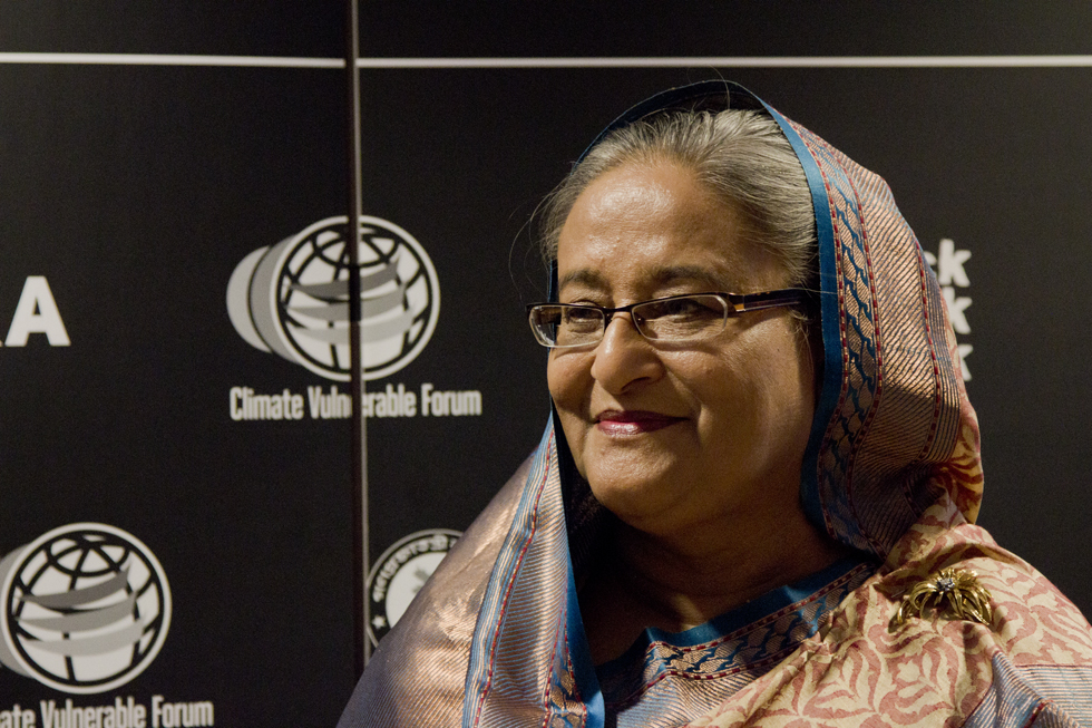 Sheikh Hasina, the Bangladeshi Prime Minister, seems enthusiastic about the Chinese One Belt, One Road [image courtesy Asia Society/Flickr]