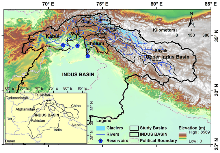 Map of Indus Basin [Source: Shabeh ul Hasson / Tobias Bolch]