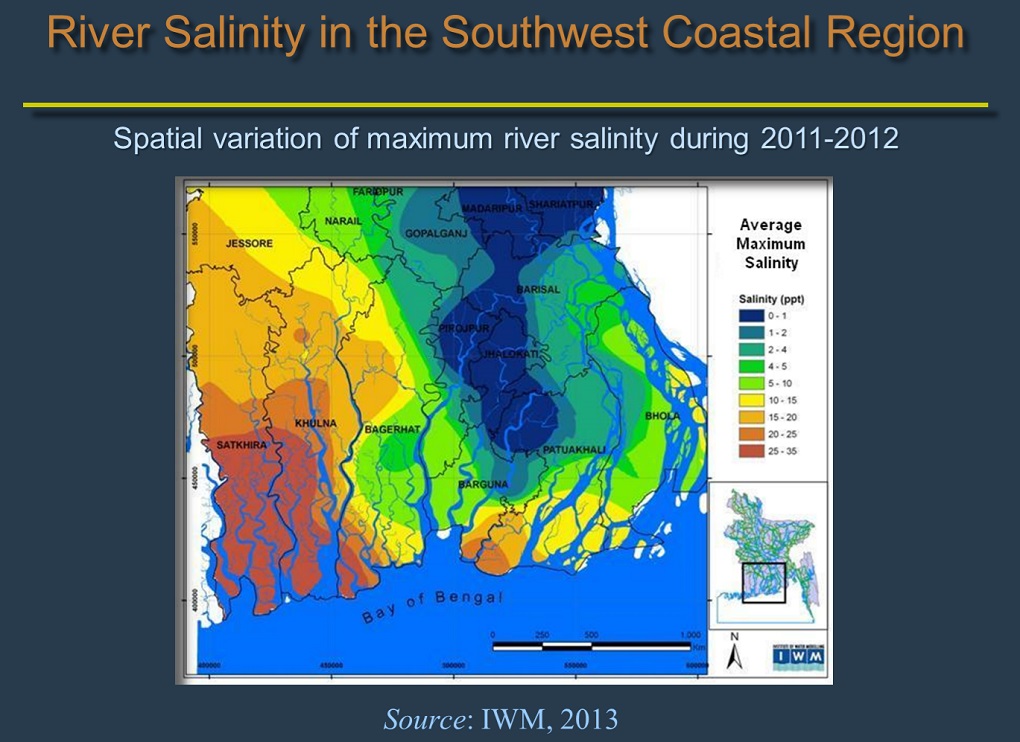 River salinity in southwest coastal region IWM 2013